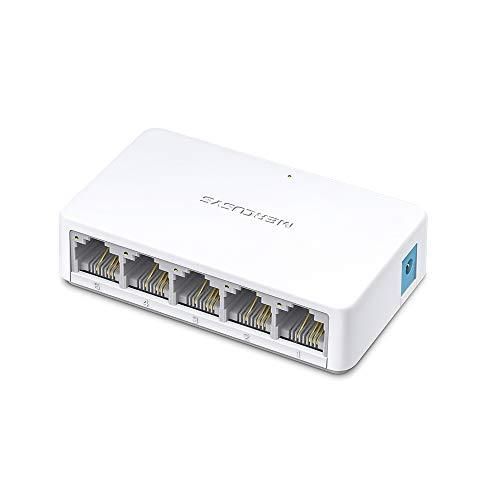 TP-Link Mercusys MS105 Switch Ethernet 5 Porte 10/100Mbps, Sdoppiatore Ethernet, Switch per la Casa e l'Ufficio, Plug e Play, Montaggio Desktop, Contenitore di Plastica