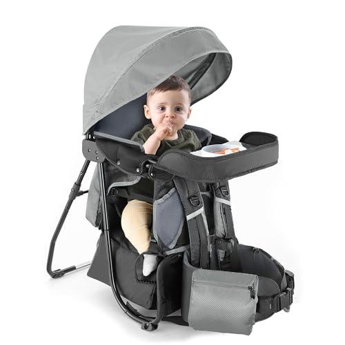 besrey Zaino Porta Bambino 3 IN 1 Innovativo Vassoio da Viaggio, Zaino Porta bambino Montagna, Zainetto Autonomo Staccabile
