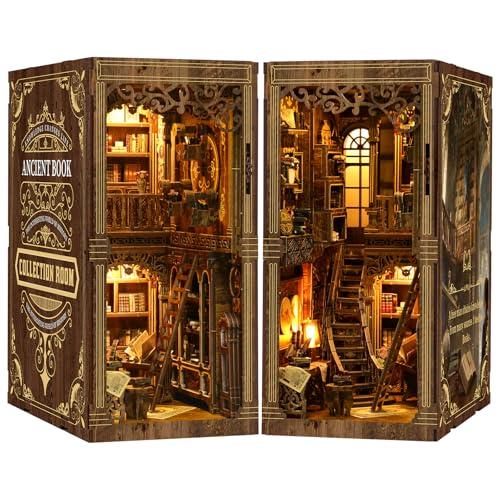 Wooden Booknook, Diy 3D Book Nook con Luce LED e Coperchio Antipolvere Decor, Piccola Taverna Kit Diorama Regali Adatti per gli Adolescenti (Negozio di Pozioni Magiche) (Libri classici)