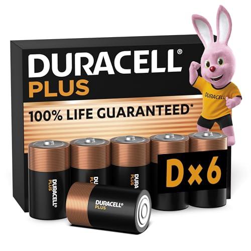 DURACELL Batterie Plus D (pacco da 6) - Pile Alcaline 1.5V - Fino al 100% di extra durata - Affidabilità per i dispositivi a uso quotidiano - 0% plastica - 10 anni di conservazione- LR20 MN1300