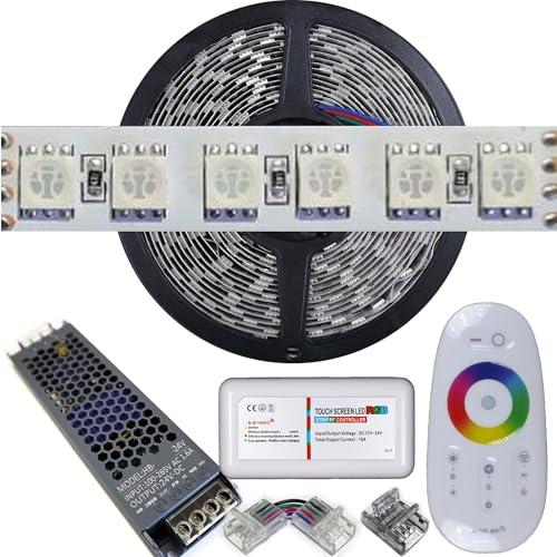 Mondo Strisce Led: Kit da 5 metri (1 Bobina+1 trasformatore da 150w +1Controller) RGB, 600Led, 120Watt, 10.000 Lumen 24V RGB. Striscia Led Strip ip20