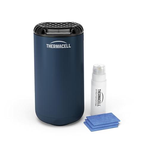 Thermacell Repellente Antizanzare Mini Halo per Esterno, Protezione 21 m², Include una Ricarica da 12 ore + 3 Piastrine, Blu Navy