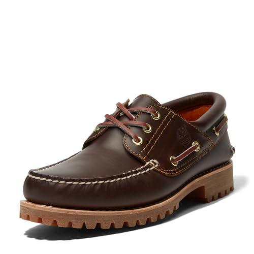 Timberland 3 Eye Classic Lug Outsole (Wide Fit) - Scarpe da Barca Uomo, Marrone (Brown Pull Up), 43 EU