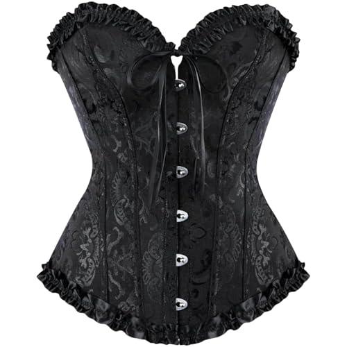 Corsetto Nero Donna Elegante, Corsetto Per Donne, Bustino Shapewear Lingerie, Corpetto In Pizzo Push Up Per La Vita, Stringivita Modellante Dimagrante Pirata, Per Halloween, Carnevale E Feste