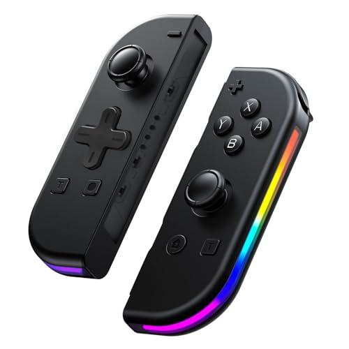 Pogriko Controller per Switch, Joystick Wireless Replacement Controllers con LED RGB/Asse Giroscopico/Doppia Vibrazione/Schermata