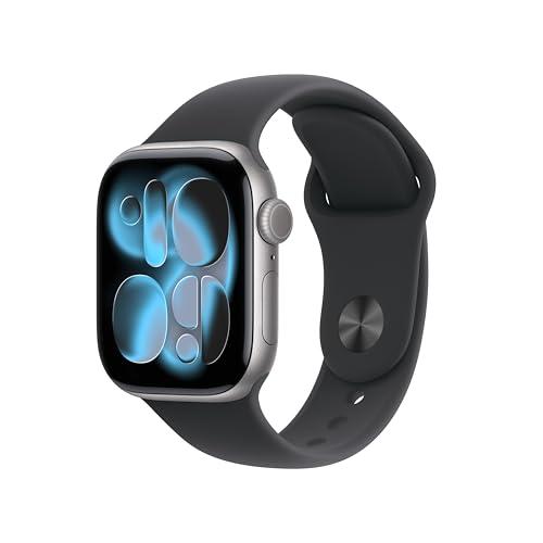 Apple Watch Series 11 GPS + Cellular, Cassa 42 mm in alluminio grigio siderale con Cinturino Sport nero - S/M