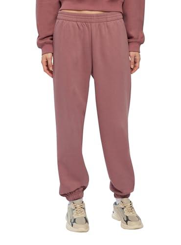 TERRANOVA Pantaloni Tuta Donna Vita Alta con Elastico, Tasche Laterali e Polsini alla Caviglia – Tessuto Pesante, vestibilità Regular, Casual – Malva – S