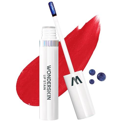 Wonderskin Wonder Blading Lip Stain Peel Off Masque - Tinta Per Labbra Rossa A Lunga Durata, Resistente All'Acqua E Al Trasferimento, Finitura Opaca Trucco Peel Off (Playful Stain & Go Masque)