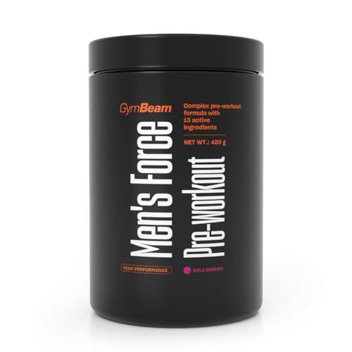 GymBeam Men's Force Pre-Workout - Con Creatina Monoidrato, L-Arginina, Sinefrina e 13 Ingredienti Funzionali - Energia, Resistenza e Focus - Con Maca e Tribulus - Vegan (420 g, Frutti di Bosco)