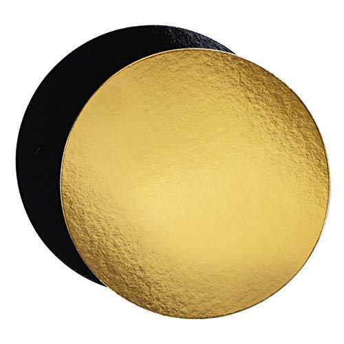 Set di 10 supporti per torte in scatole di colore e Taglia a scelta (Oro/Nero, 22 cm)