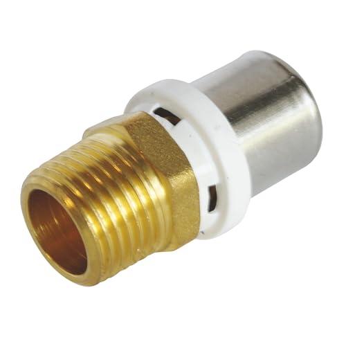 SOMATHERM FOR YOU - Raccordo diritto maschio della piegatura del tubo multistrato Ø20 - Maschio 15/21 (1/2 '') Per collegare un tubo multistrato di diametro Ø20