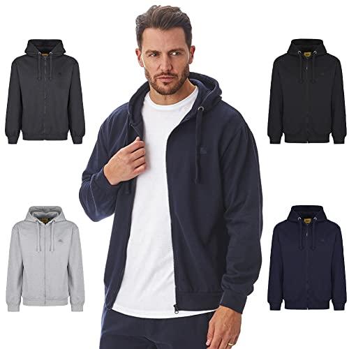 Iron Mountain Felpe con Cappuccio e Zip in Pile Morbido da Uomo, Blu Navy, 3XL