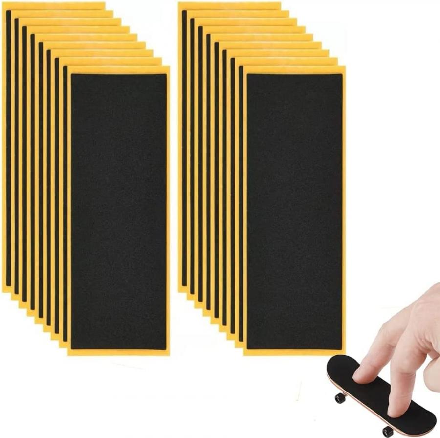 Tiamu 20 pezzi Griptape per Finger skateboard, autoadesivi, in schiuma antiscivolo, carta vetrata per skateboard, 38 mm x 110 mm
