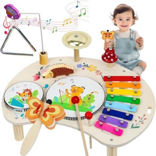 Batteria per Bambini 1 2 3 4 5 Anni, Batteria Bambino Giocattolo Giochi Musicali Bambini Xilofono Tamburo Triangolo, Montessori Strumenti Giocattoli Regali Pasqua Regalo Ragazzo Ragazza
