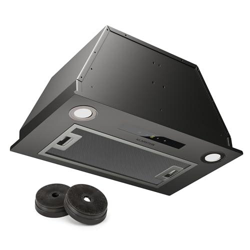 Klarstein Cappa Aspirante a Incasso 52cm, Cappa Cucina con Filtro, Cappa Aspirante Cucina in Alluminio, Cappa Incasso con Flusso d'Aria 439m³/h, Illuminazione LED, Timer, Cappa Aspirante Filtrante
