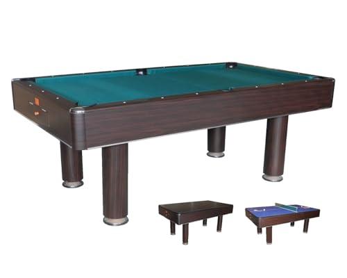 Biliardo Tavolo Fenice 3 in 1 - (245x136x82 cm) - Trasformabile in Tavolo da Pranzo, Biliardo e Ping Pong, Senza Necessità di Montaggio