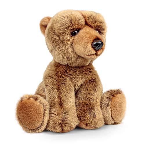 Animigos - Peluche a forma di orsetto Grizzly, realistico, morbido, circa 23 cm
