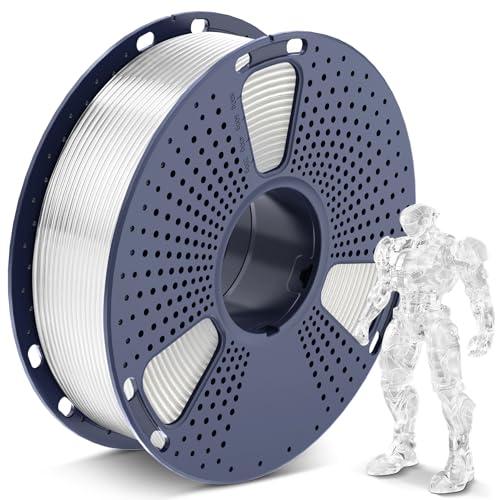 SUNLU PLA Filamento 1.75mm, Filamento per stampa 3D PLA avvolto ordinatamente, Adatto alla maggior parte delle stampanti 3D FDM, Bobina da 1KG. (PLA Trasparente)