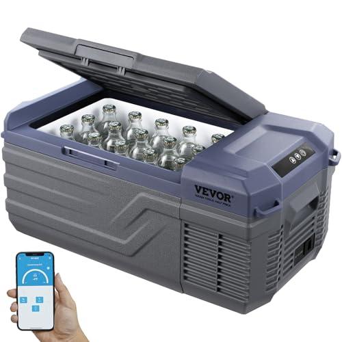 VEVOR Frigorifero per Auto, Congelatore Portatile Zona Singola 15 L 12 Volt, Gamma Regolabile da -20~20 ℃, Dispositivo di Raffreddamento a Compressore 12/24 V CC e 100-240 V CA per Campeggio Camper