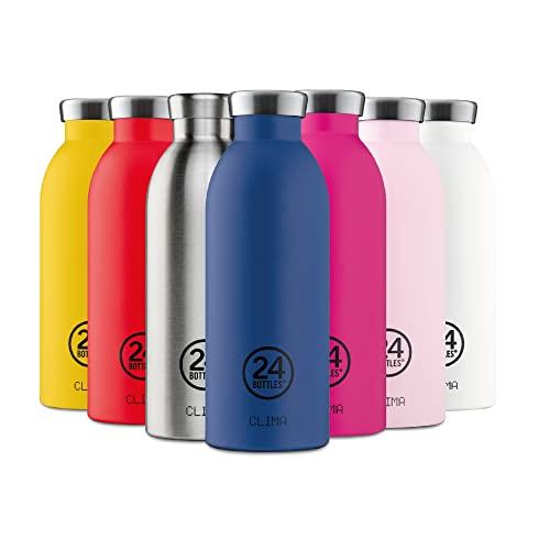 24Bottles Clima Bottle - Borraccia Termica 500 ml Acciaio Inox, Bottiglia Termica Thermos 100% Ermetico (12h Hot 24h Cold) dal Design Italiano, Borracce Termiche Ecologiche, Water Bottle Artict White