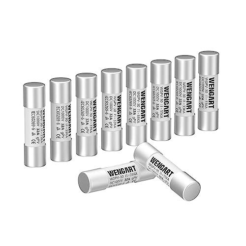Fusibili solari Wengart WGPV-30,1000VDC,10x38mm,I133kA,Fusibili fotovoltaici veloci per applicazioni fotovoltaiche solari,10 pezzi (32A)