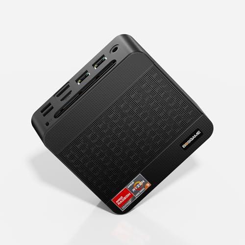 BOSGAME P4 Mini PC, Ryzen 7 5700U (fino a 4,3GHz, 8C/16T) DDR4 16GB RAM 512GB NVMe M.2 SSD Mini Computer Desktop, WiFi6E/BT5.2/Triple Display 4K@60Hz Output & 2.5 Gigabit Ethernet