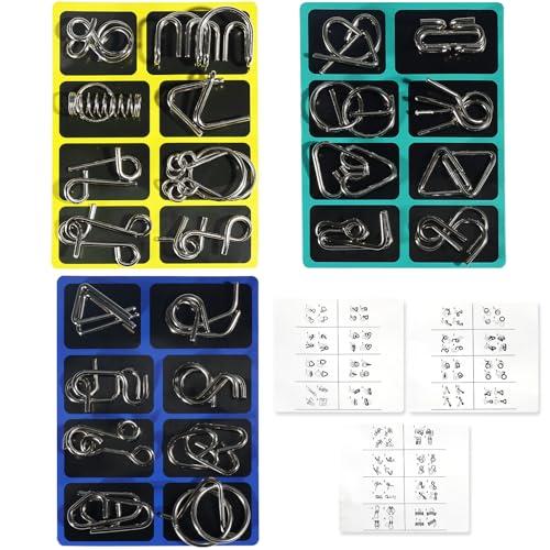 Solinorex 24 Pezzi Puzzle da Anelli In Metallo - Rompicapo Adulti Bambini丨IQ Puzzle, Giochi di Abilità per Adulti, Pensiero Rapido Giochi per Tutte le Età, Regali di Compleanno, Regali di Natale