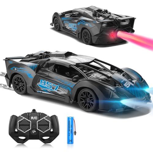 SAIFILI Lambarchini Macchina Telecomandata per Bambini 3-12 anni Modellino RC Car, 1:18 Auto Telecomandata Bambino con Spray, Batteria Ricaricabile, Luce LED, Natale Compleanno Regalo per Ragazzi, Blu