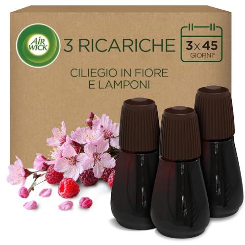 Air Wick Ricarica per Diffusore di Oli Essenziali Armonia Istantanea, 3 Ricariche, Fragranza Ciliegio in Fiore e Lamponi, 3x20ml