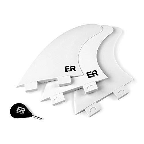 Eisbach Riders - FCS Surfboard Thruster Fin Set with Fin Key - Pinne per Tavola da Surf e SUP - Size G5 Medium, Black (Bianco)