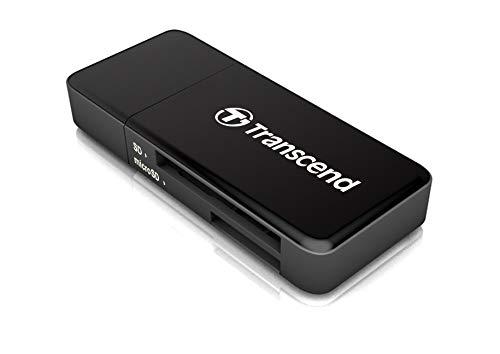 Transcend Lettore di schede multifunzione, con slot SD e microSD e connettore USB, USB 3.1 Gen 1, nero - TS-RDF5K