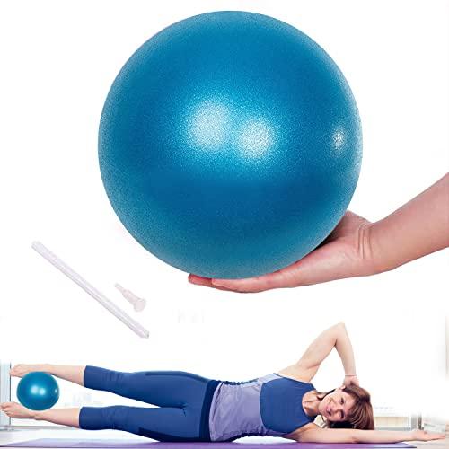 Lanjue Pallone da ginnastica Pilate, 25 cm Yoga Ball Anti-Slip Anti-Scoppio, Palline da Esercizi Fitness per Allenamento Addominale e Spalle, Equilibrio, Sport, Pilates (Blu)