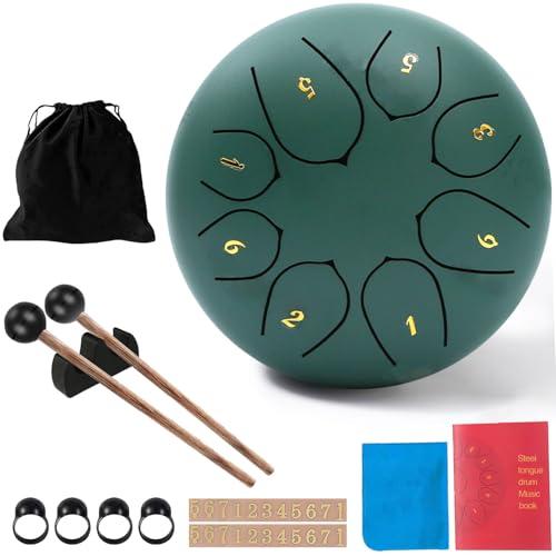 Rain Drum,Steel Tongue Drum,Chakra Drum Rain,Rain Drum Outdoor,Drum Rain Music,Rain Drum for Garden,Tamburo Zen Esterno,Handpan Portatile,Strumento a Percussione Metallo (8-Ton 6-Zoll)