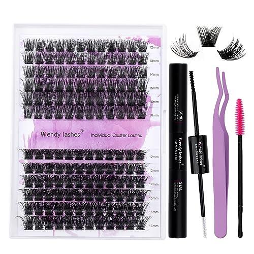 Extension Ciglia Ciuffetti Kit D Curl 0.07mm Cluster Lashes Kit FD18+B Mix 12-16mm DIY Estensioni Delle Ciglia Cluster Individuali Naturale Ciuffetti Ciglia Finte(FD18+B-D-DIY Lash Extension Kit)