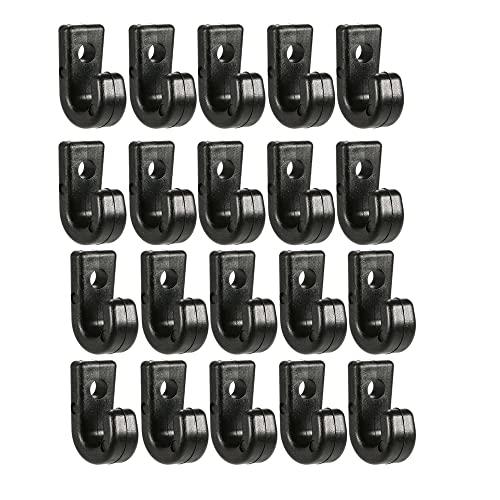 Bestgle 50 PCS Kayak Ancoraggio Ganci J Ganci Nylon Nero Ganci di Ancoraggio Sostituzione per Kayak Nero Ancoraggio Ganci per Kayak Tende per Accessori Marini