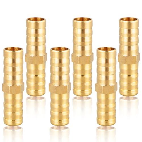 Connettore tubo flessibile 10mm ottone,6 pezzi Raccordo per tubo flessibile in ottone da 10mm (3/8