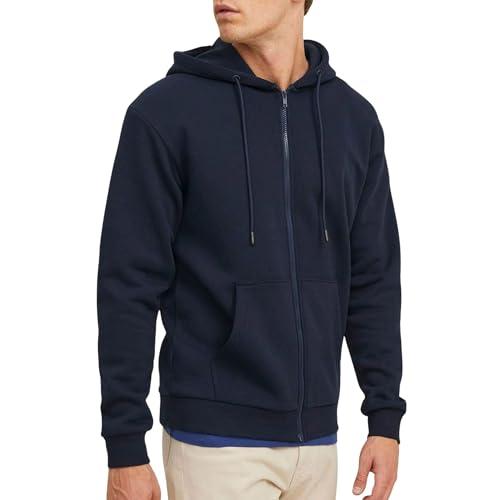 JACK & JONES Zip Hoodie Plain Zip Hoodie Navy Blazer L Navy Blazer L