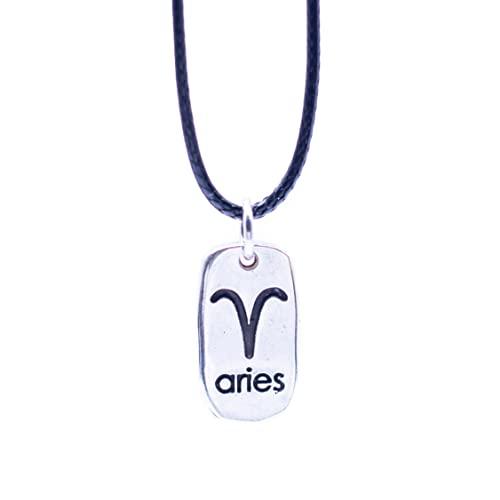 NILUXE DESIGN-Ciondolo segno dello zodiaco - ciondolo oroscopo - ciondolo oroscopo in argento - ciondolo costellazione in argento - collana oroscopo per uomo e donna (Ariete)