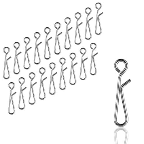 AMZfishing® 20x Moschettone a cambio rapido | Moschettone da pesca | Connettori a cambio rapido | Girello | Girello da pesca | Girello per pesca | Set di girelli per pesca (20, 2)