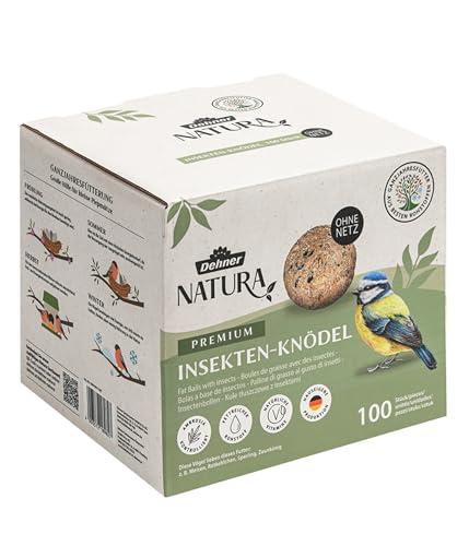 Dehner Natura Premium palline di insetti senza rete, ricche di proteine ed energia, cibo di alta qualità per uccelli selvatici, 100 pezzi da 90 g ciascuno (9 kg), scatola certificata FSC