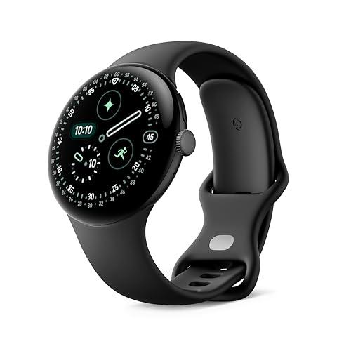 Google Pixel Watch 4 (45 mm) - Smartwatch Android con tracker per fitness e benessere, e assistente virtuale Gemini - Cassa in alluminio nero opaco - Cinturino sportivo nero ossidiana - Wi-Fi