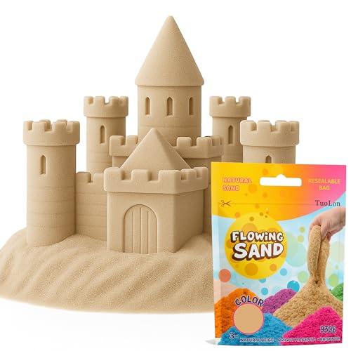 TUOLON 930G Sabbia Magica Sabbia per Bambini 3 4 5 Anni Sensoriale Colorata Giocattolo Creativo e Idea Regalo per Bambino o Bambina Gioco Compleanno Natale Beige