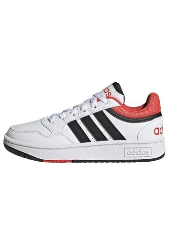 adidas Unisex - Bambini Hoops Shoes, Cloud white/core black/bright red, 37 1/3 EU
