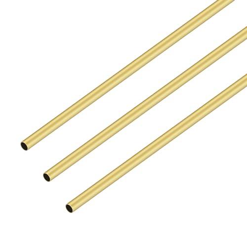 iMeistek - 3 tubi rotondi in ottone, lunghezza 300 mm, diametro esterno 4 mm x spessore della parete 0,3 mm, tubi dritti rotondi in ottone