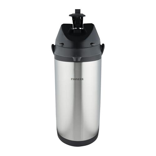 Pioneer Thermos 4,0 L in acciaio inossidabile con leva, thermos a tenuta stagna per bevande calde e fredde, distributore di bevande con pompa facile da usare per eventi