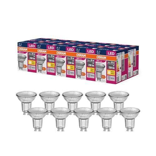 OSRAM Lampadina LED Star Value PAR16 con angolo di irradiazione di 36°, attacco GU10, 2,6 Watt, luce bianca calda (2700 K), sostituisce le tradizionali lampade spot da 35 Watt, confezione da 10