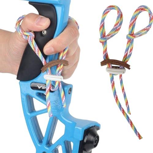 BAOSROY Imbracatura per Dita con L'Arco Fingersling,Tiro con L'Arco Finger Sling,Ricurvo Bow Fingerling,Accessorio per Tiro con L'Arco Fingersling,Regolabile Imbracatura per Dita per Arco Ricurvo