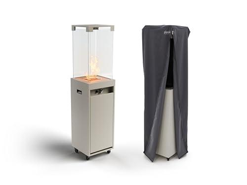 Planika - Faro + Coperchio - Camino da Giardino da Esterno da Balcone Camino da Terrazza a Gas - Fino a 8 kW - Alimentato a GPL - Rulli Incorporati - Tempo di Combustione 55 Ore