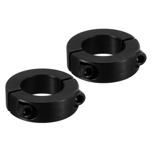 PATIKIL Foro 28mm Collare Albero a Morsetto Doppia Divisione 48mm OD 26mm Spessore, 2pz 45#Collare di Bloccaggio in Acciaio al Carbonio con Vite Fissaggio per Industria Macchinari, Nero