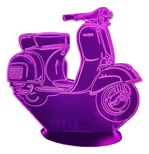 VESPA, Lampada illusione 3D con LED - 7 colori.